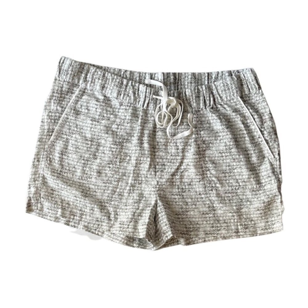 Caslon Women Drawstring Waist Linen Green Printed shorts  Size XL - Picture 6 of 7